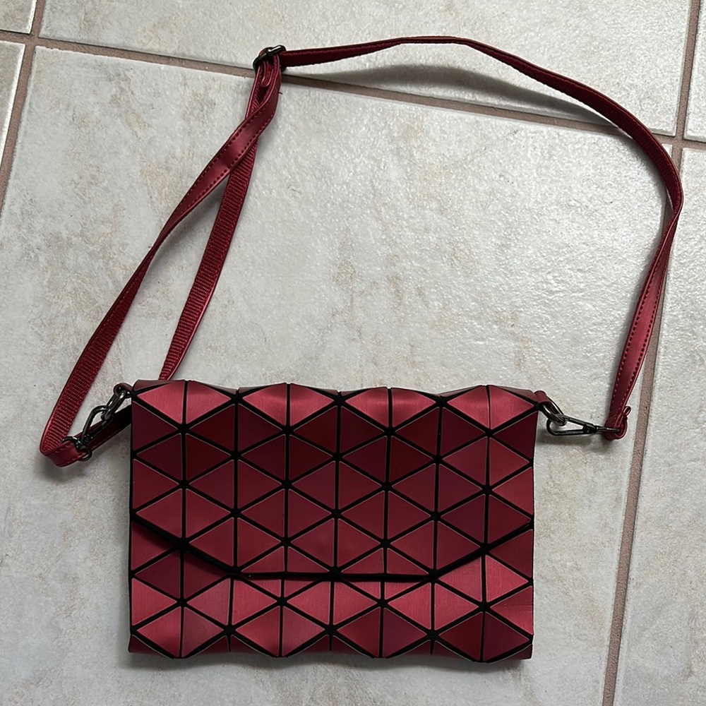 Geometric Red Shoulder Bag